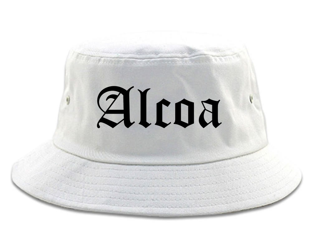 Alcoa Tennessee TN Old English Mens Bucket Hat White