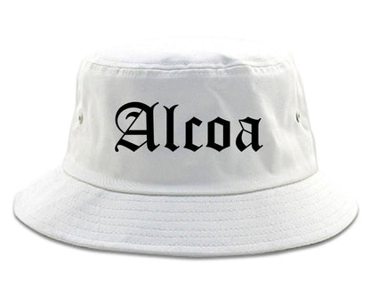 Alcoa Tennessee TN Old English Mens Bucket Hat White