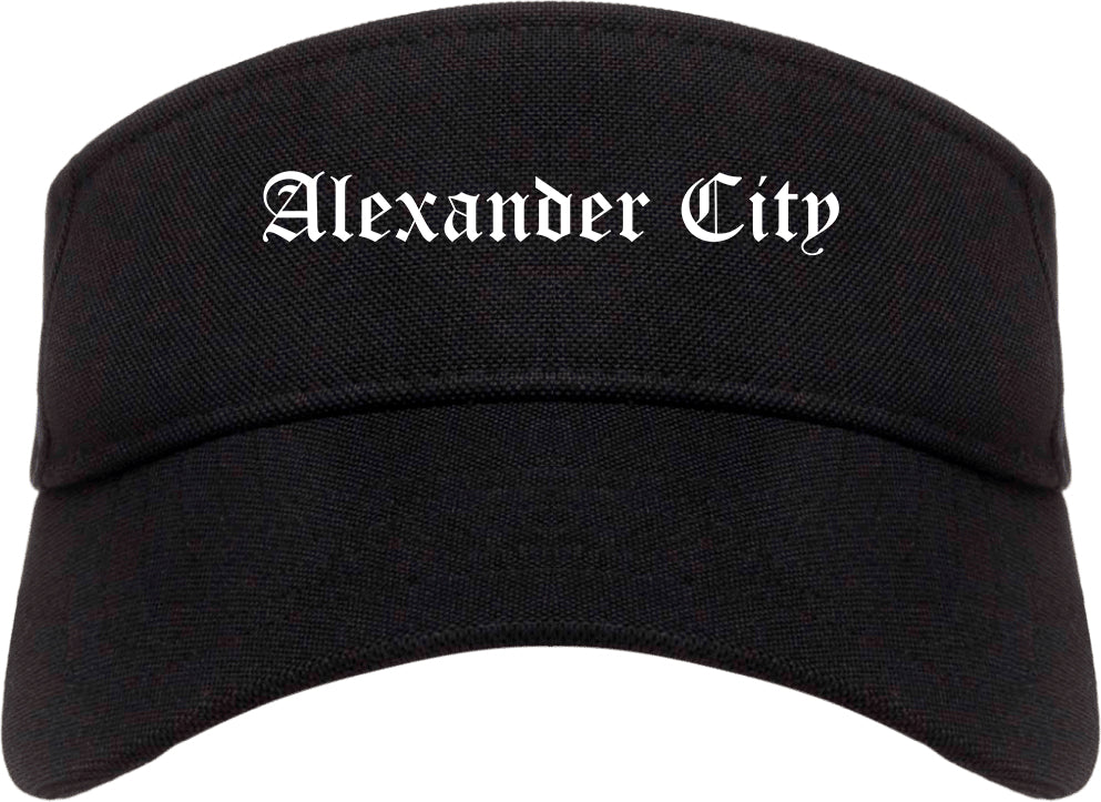 Alexander City Alabama AL Old English Mens Visor Cap Hat Black