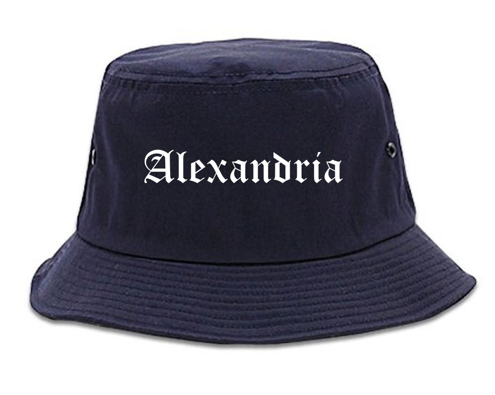 Alexandria Indiana IN Old English Mens Bucket Hat Navy Blue