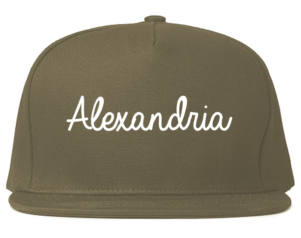 Alexandria Indiana IN Script Mens Snapback Hat Grey