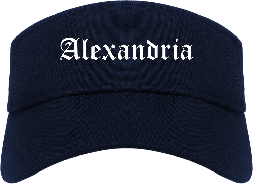 Alexandria Indiana IN Old English Mens Visor Cap Hat Navy Blue