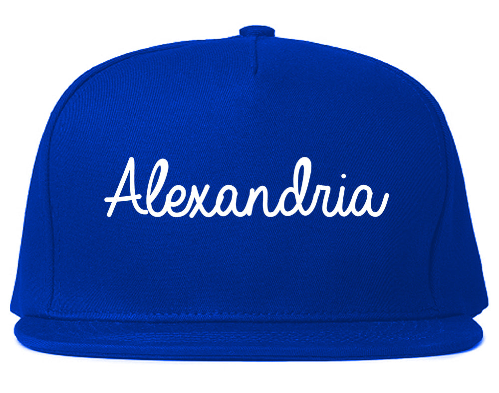 Alexandria Kentucky KY Script Mens Snapback Hat Royal Blue