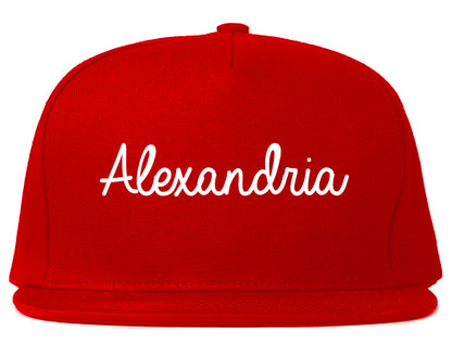 Alexandria Louisiana LA Script Mens Snapback Hat Red