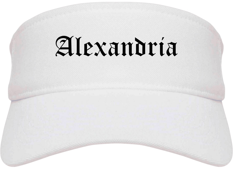 Alexandria Louisiana LA Old English Mens Visor Cap Hat White