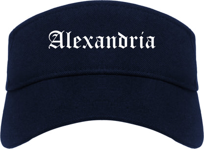 Alexandria Minnesota MN Old English Mens Visor Cap Hat Navy Blue