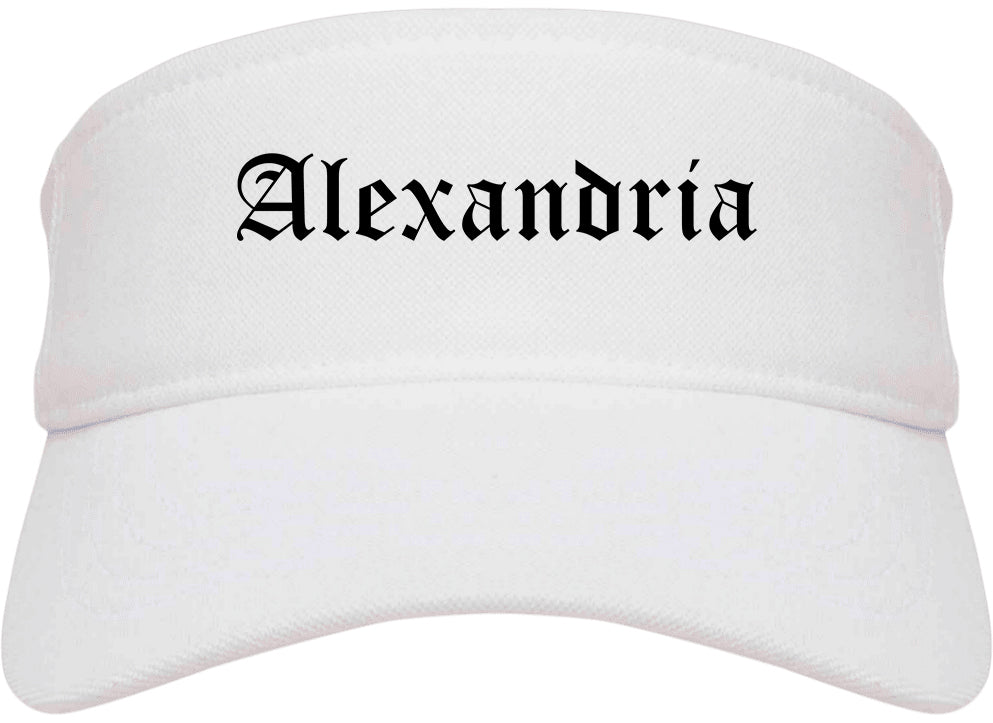 Alexandria Minnesota MN Old English Mens Visor Cap Hat White