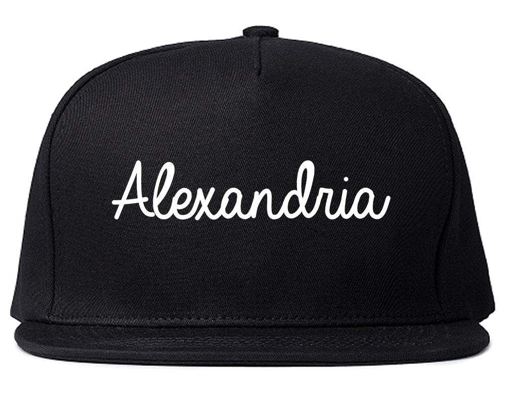 Alexandria Virginia VA Script Mens Snapback Hat Black