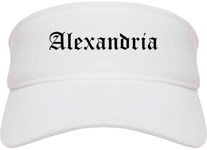 Alexandria Virginia VA Old English Mens Visor Cap Hat White