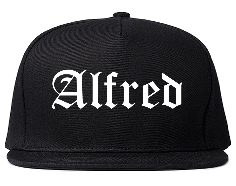 Alfred New York NY Old English Mens Snapback Hat Black