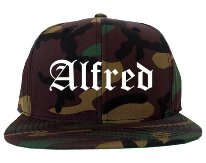 Alfred New York NY Old English Mens Snapback Hat Army Camo