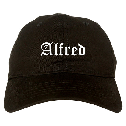 Alfred New York NY Old English Mens Dad Hat Baseball Cap Black