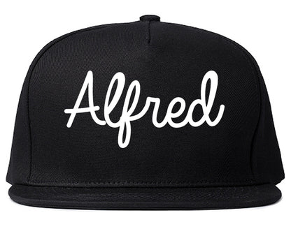 Alfred New York NY Script Mens Snapback Hat Black