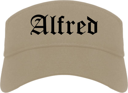 Alfred New York NY Old English Mens Visor Cap Hat Khaki