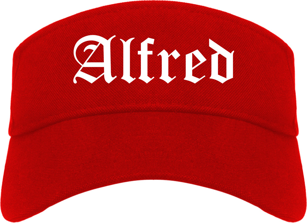 Alfred New York NY Old English Mens Visor Cap Hat Red
