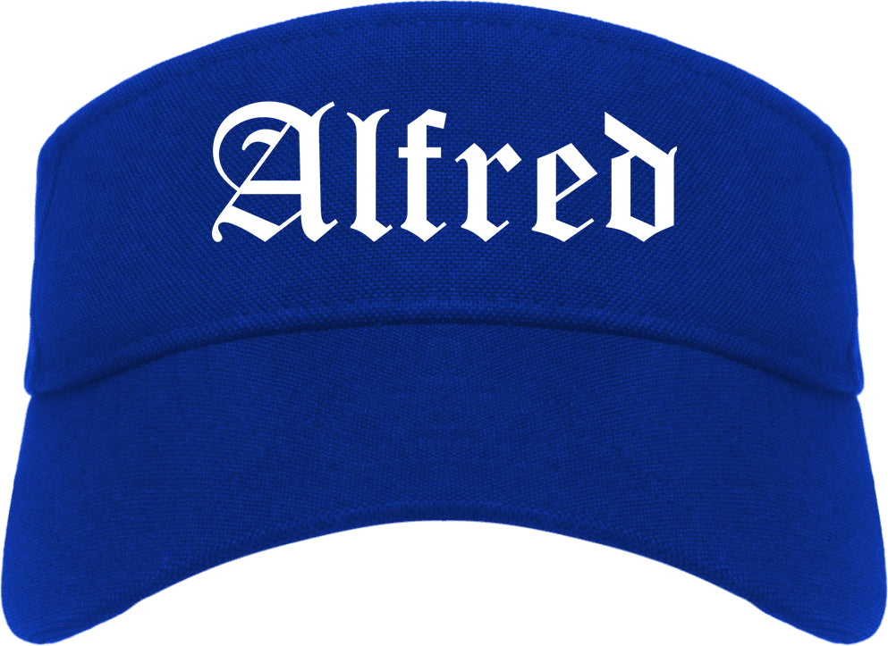 Alfred New York NY Old English Mens Visor Cap Hat Royal Blue