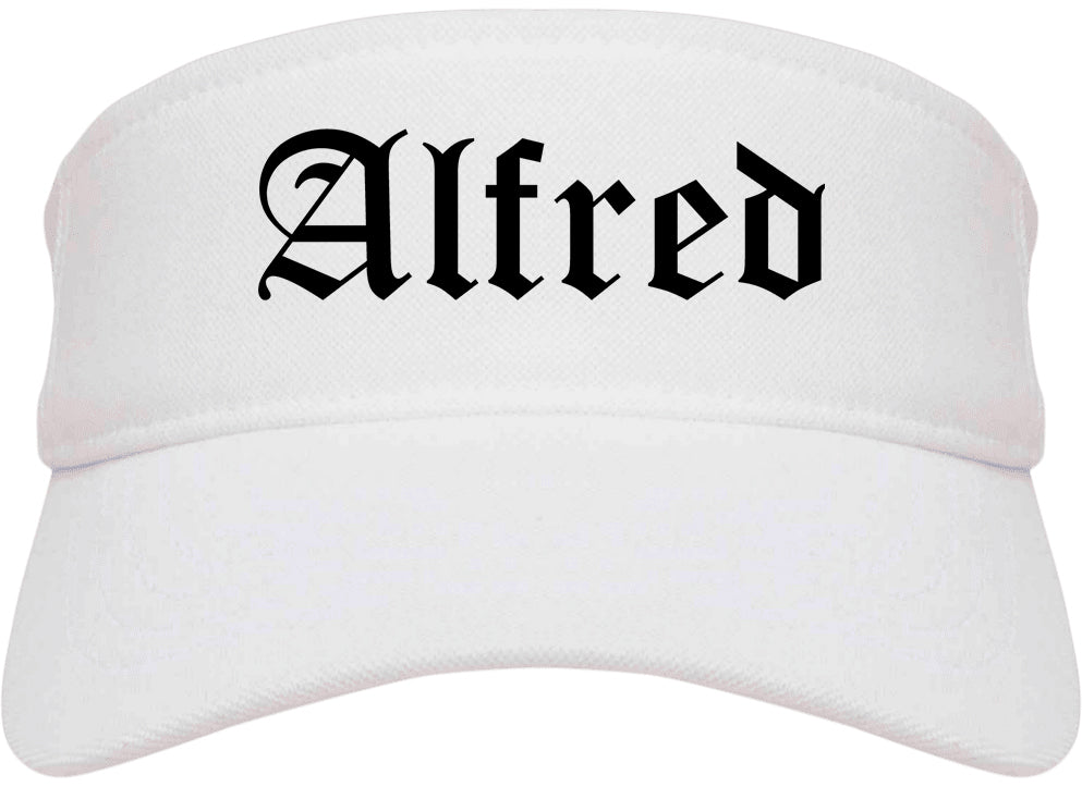 Alfred New York NY Old English Mens Visor Cap Hat White