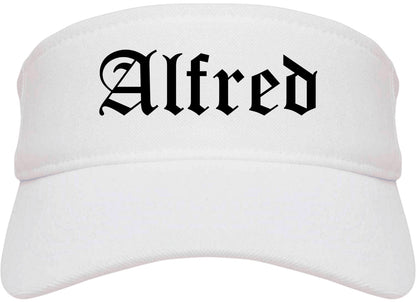 Alfred New York NY Old English Mens Visor Cap Hat White