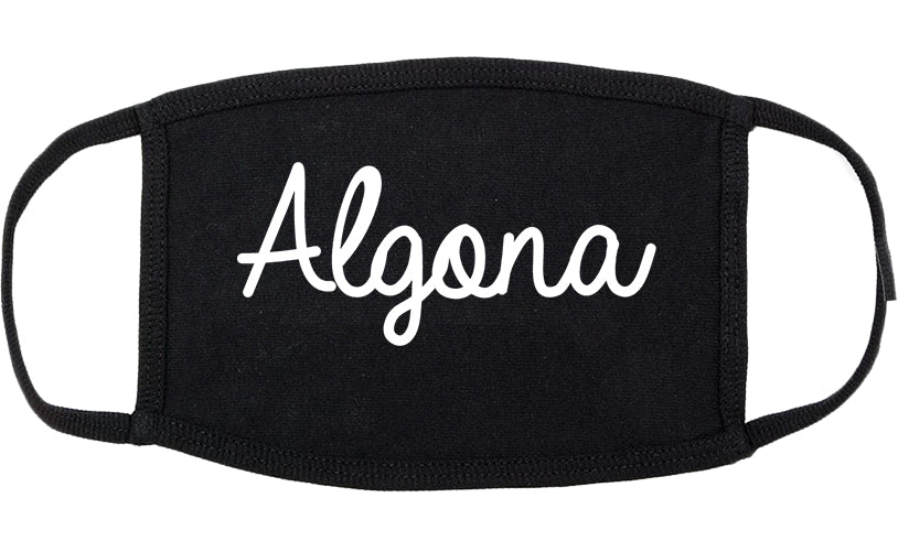 Algona Iowa IA Script Cotton Face Mask Black