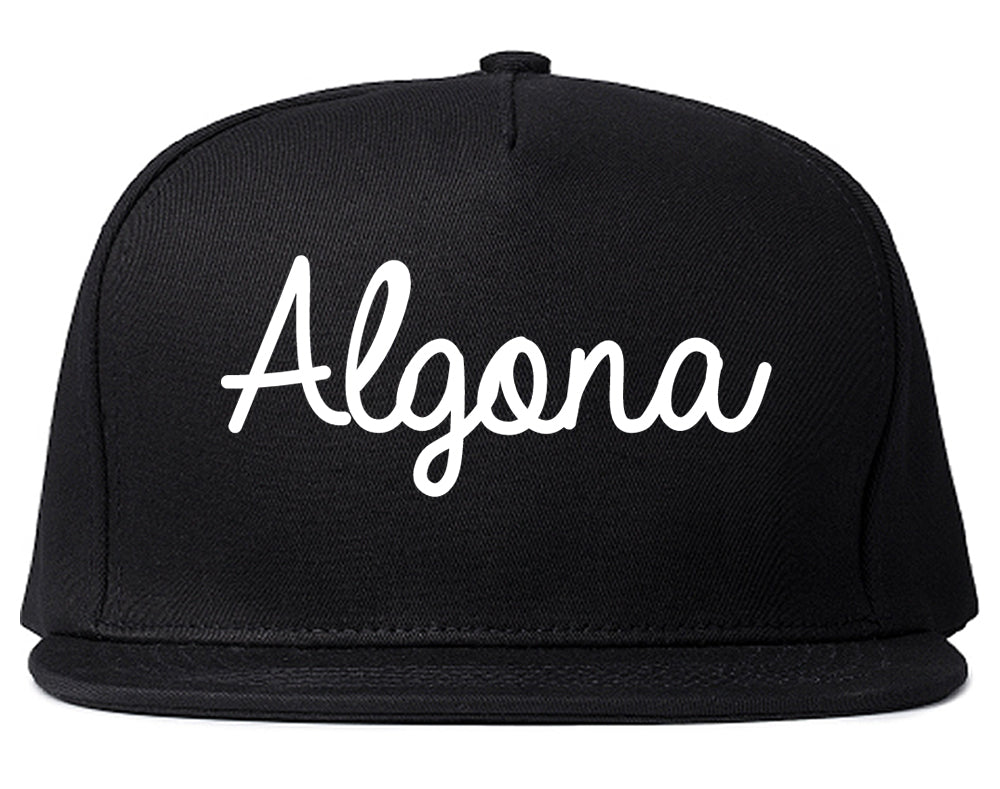 Algona Iowa IA Script Mens Snapback Hat Black