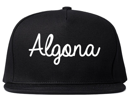 Algona Iowa IA Script Mens Snapback Hat Black