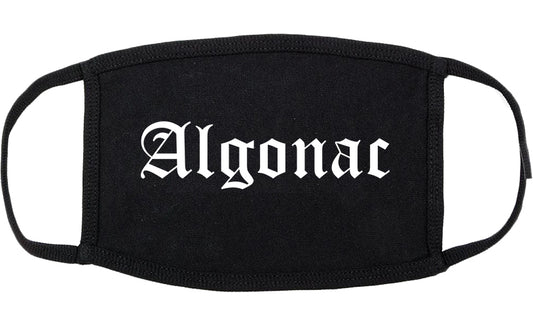 Algonac Michigan MI Old English Cotton Face Mask Black