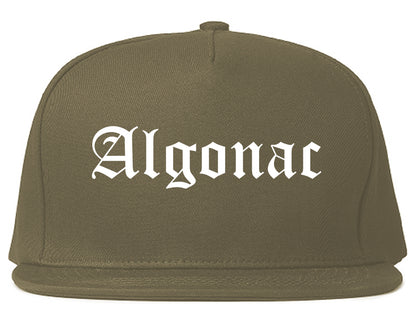 Algonac Michigan MI Old English Mens Snapback Hat Grey