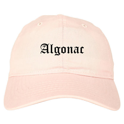 Algonac Michigan MI Old English Mens Dad Hat Baseball Cap Pink