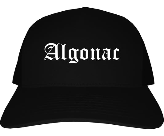 Algonac Michigan MI Old English Mens Trucker Hat Cap Black