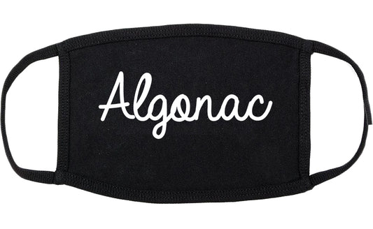 Algonac Michigan MI Script Cotton Face Mask Black