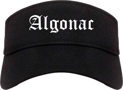 Algonac Michigan MI Old English Mens Visor Cap Hat Black