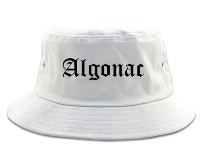 Algonac Michigan MI Old English Mens Bucket Hat White