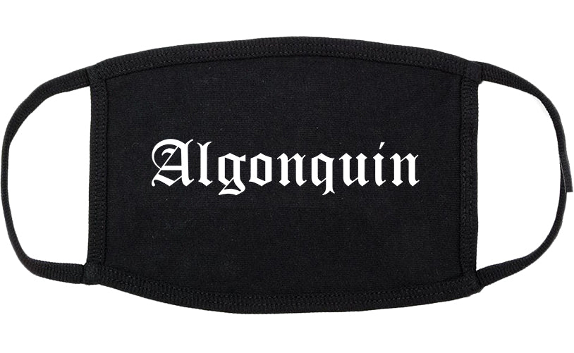 Algonquin Illinois IL Old English Cotton Face Mask Black