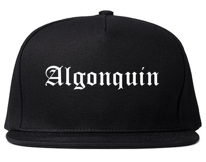 Algonquin Illinois IL Old English Mens Snapback Hat Black