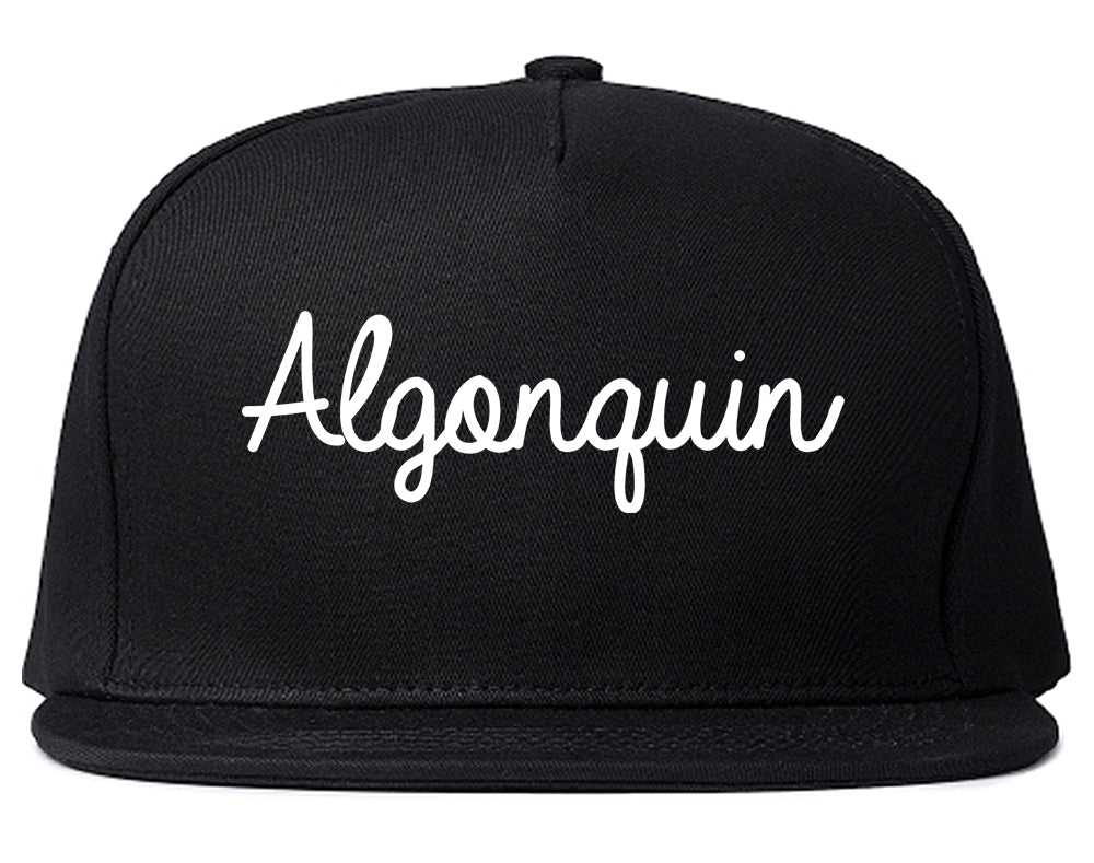 Algonquin Illinois IL Script Mens Snapback Hat Black