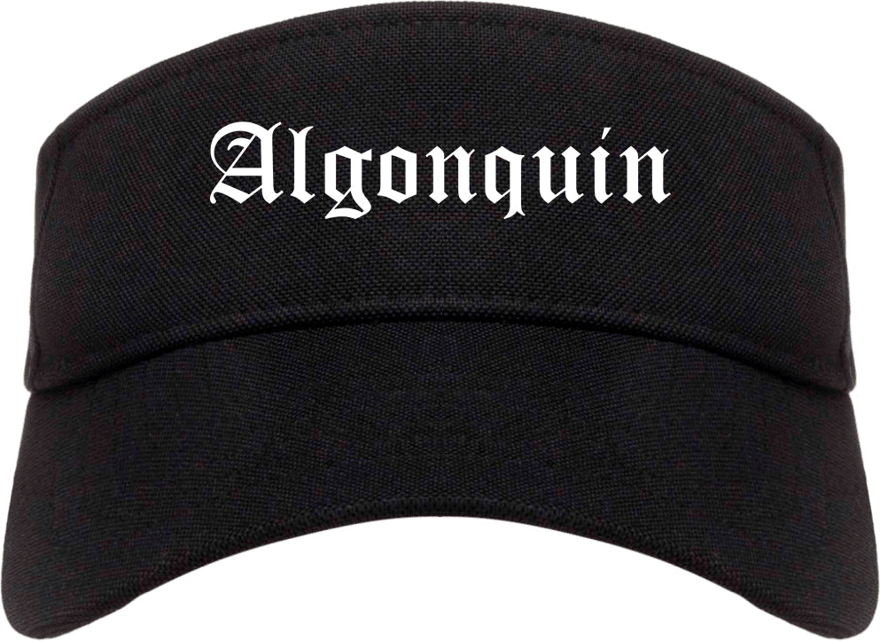 Algonquin Illinois IL Old English Mens Visor Cap Hat Black