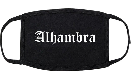 Alhambra California CA Old English Cotton Face Mask Black