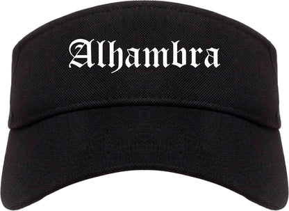 Alhambra California CA Old English Mens Visor Cap Hat Black