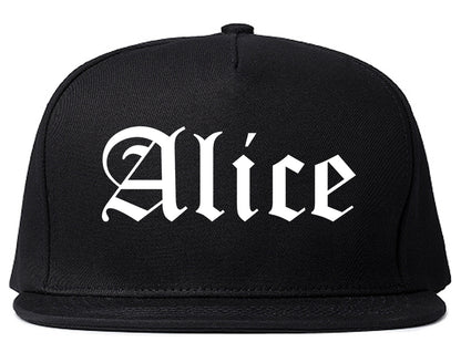 Alice Texas TX Old English Mens Snapback Hat Black