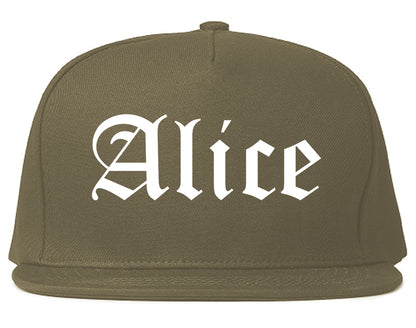 Alice Texas TX Old English Mens Snapback Hat Grey