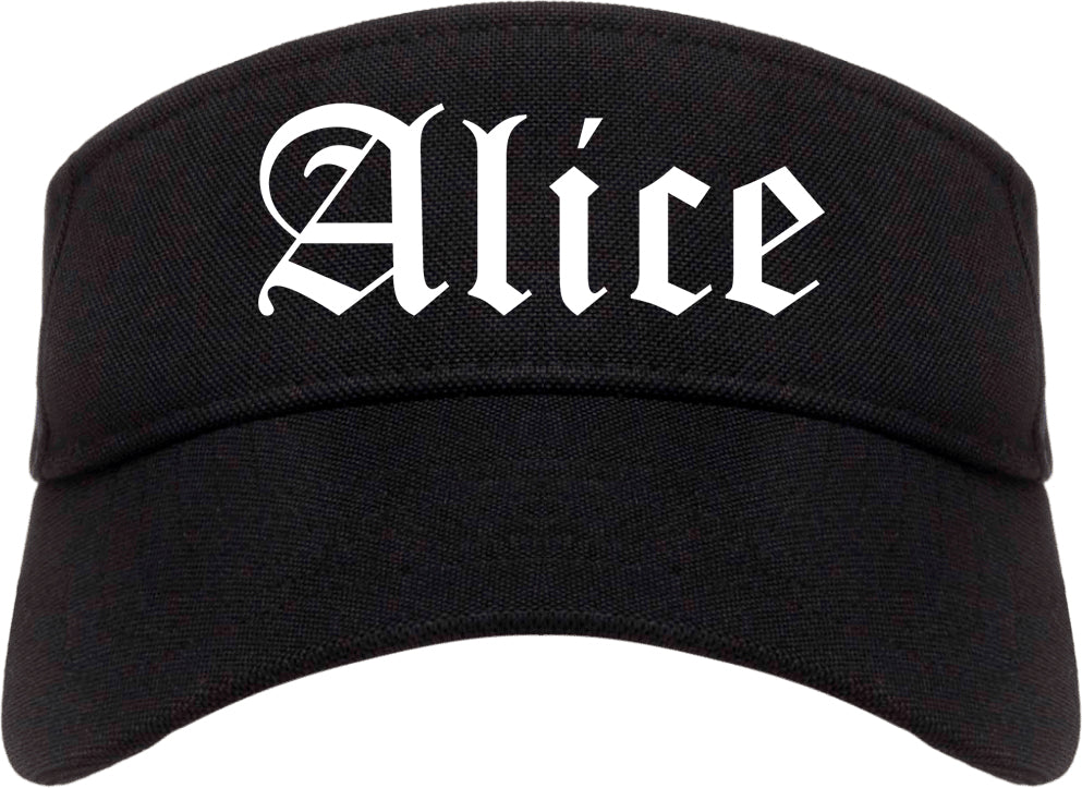 Alice Texas TX Old English Mens Visor Cap Hat Black