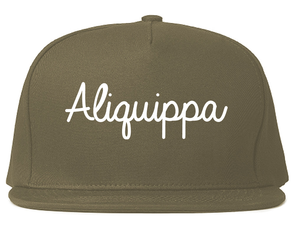 Aliquippa Pennsylvania PA Script Mens Snapback Hat Grey