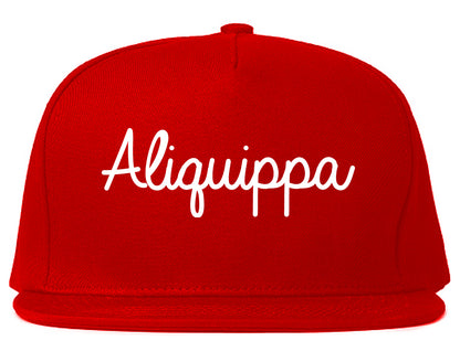 Aliquippa Pennsylvania PA Script Mens Snapback Hat Red