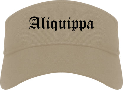 Aliquippa Pennsylvania PA Old English Mens Visor Cap Hat Khaki