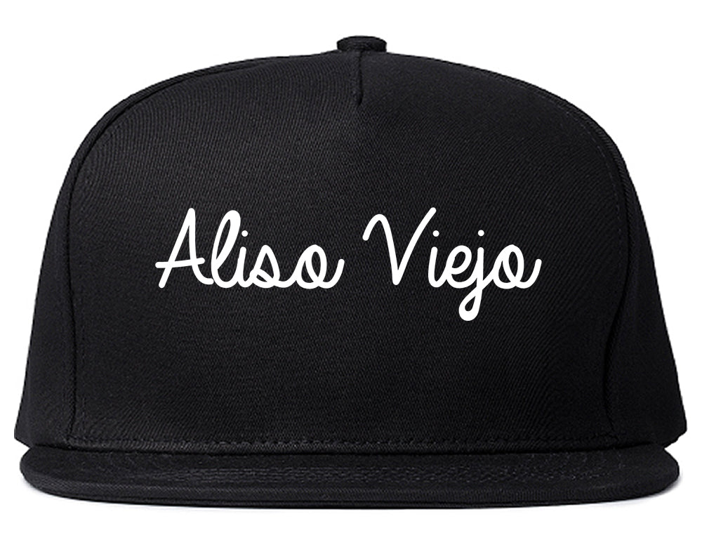 Aliso Viejo California CA Script Mens Snapback Hat Black
