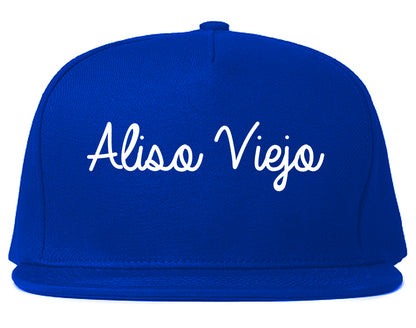 Aliso Viejo California CA Script Mens Snapback Hat Royal Blue