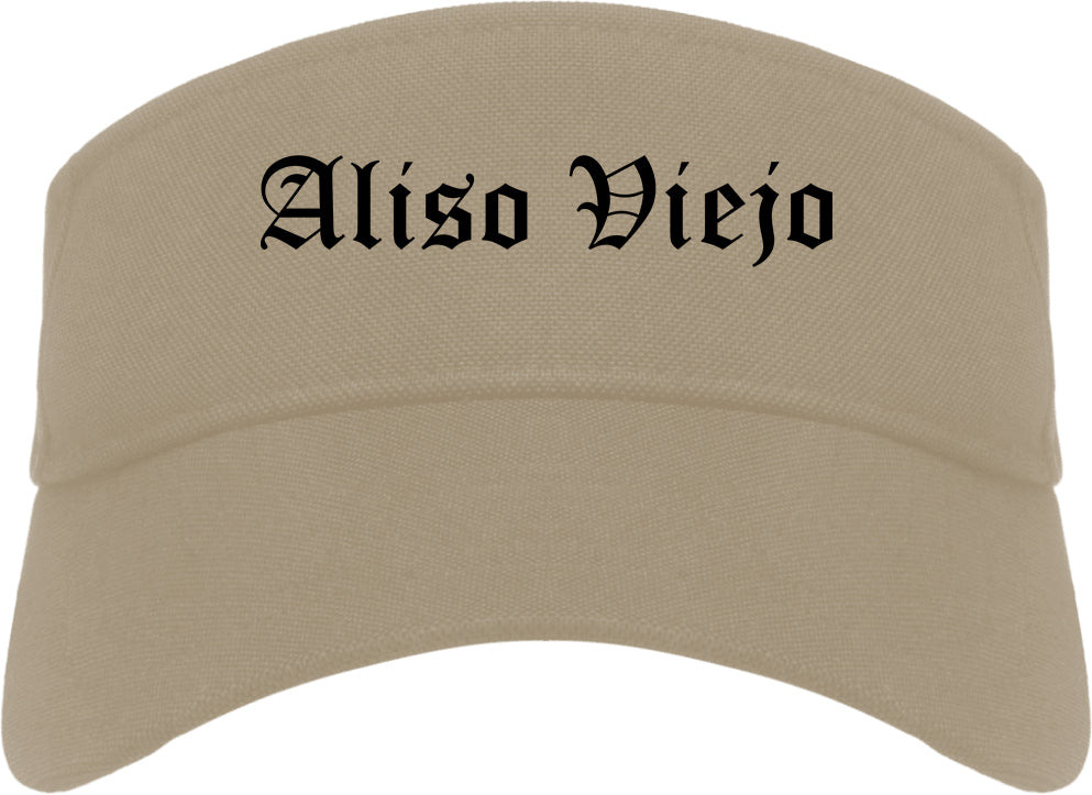 Aliso Viejo California CA Old English Mens Visor Cap Hat Khaki