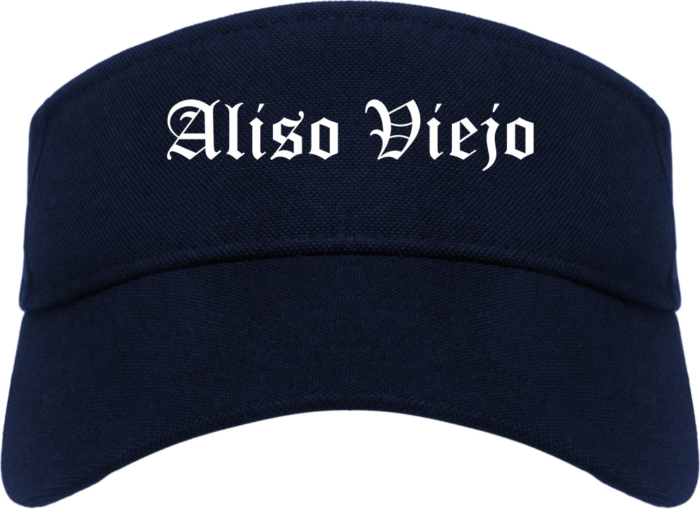 Aliso Viejo California CA Old English Mens Visor Cap Hat Navy Blue