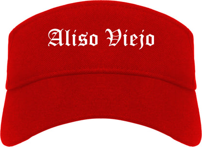 Aliso Viejo California CA Old English Mens Visor Cap Hat Red