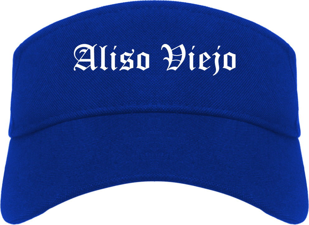 Aliso Viejo California CA Old English Mens Visor Cap Hat Royal Blue